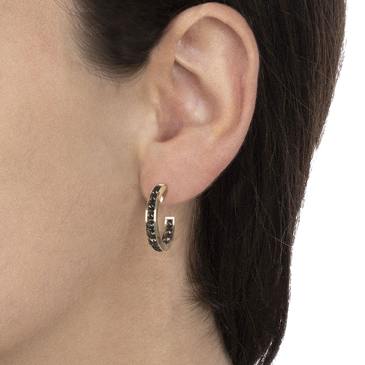 Black Gold Hoop Earrings