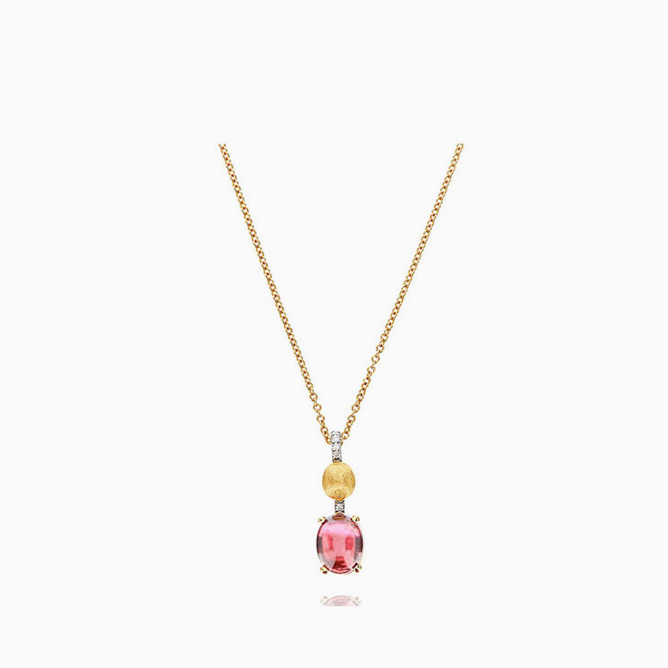 Pink Tourmaline Pendant Necklace